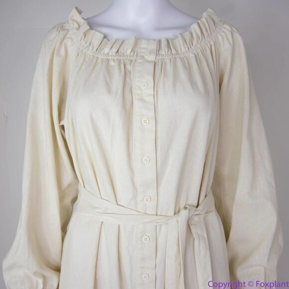 NEW‎ Eloquii Cream Linen Maxi Day Dress, size 18/20 - Picture 5 of 15